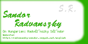 sandor radvanszky business card